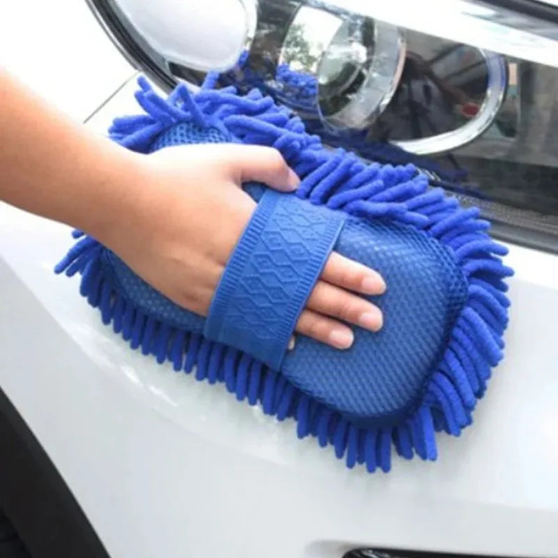 Blue Microfiber Car Wash Sponge - Scratch-Free Auto Cleaning Tool