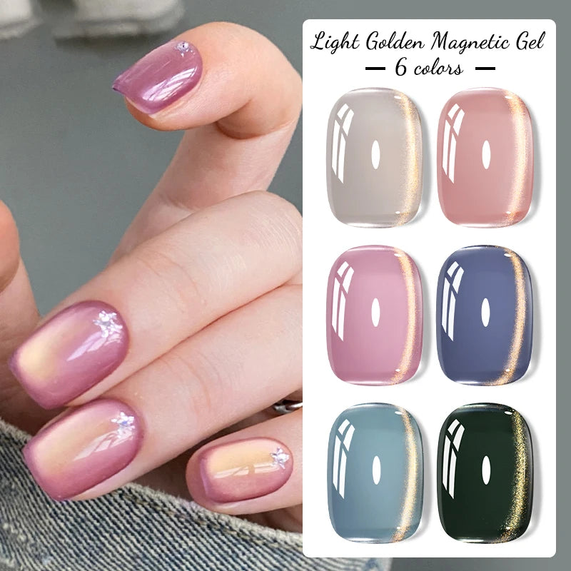 7Pcs Magnetic Gel Nail Polish Set Long Lasting Glitter UV LED Soak Off Kit
