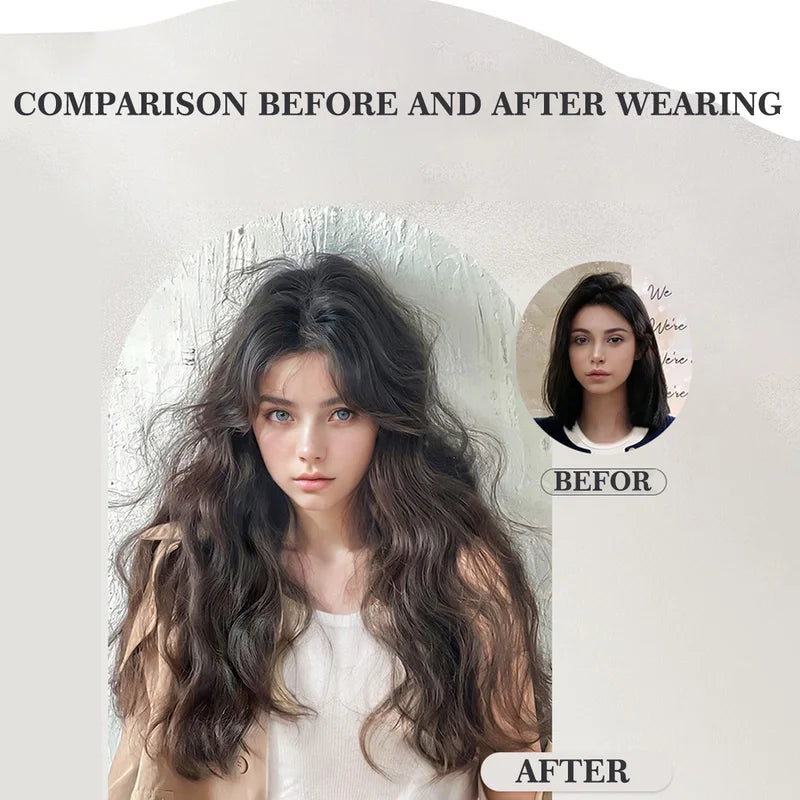 Wavy Synthetic Hair Extension Wig for Women - Long Curly Water Ripple Style