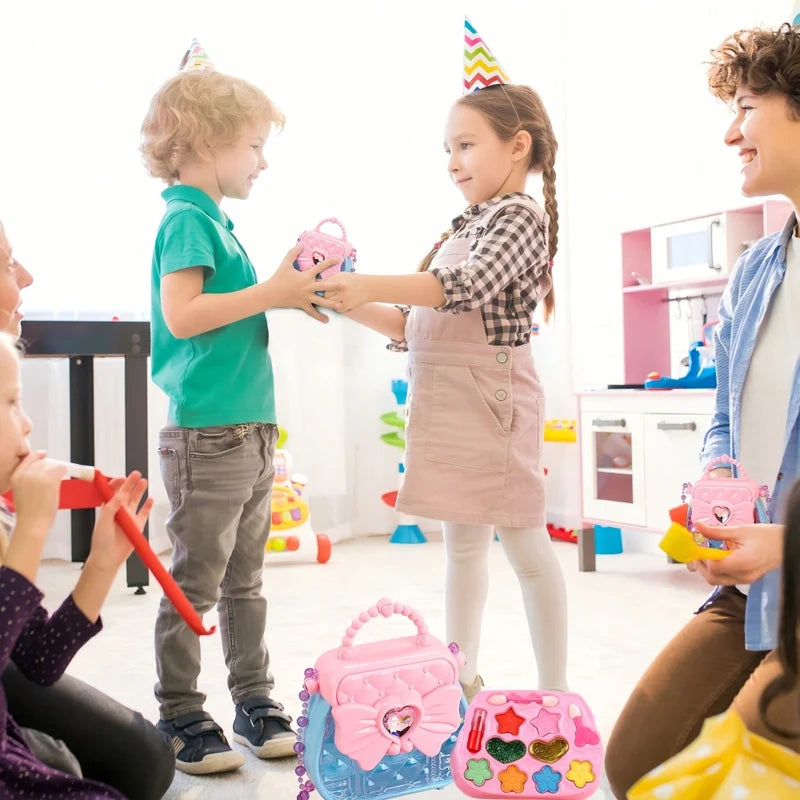 Kids' Dress-Up Toy Set with Makeup, Jewelry & Handbag - Gift for Party & Birthday