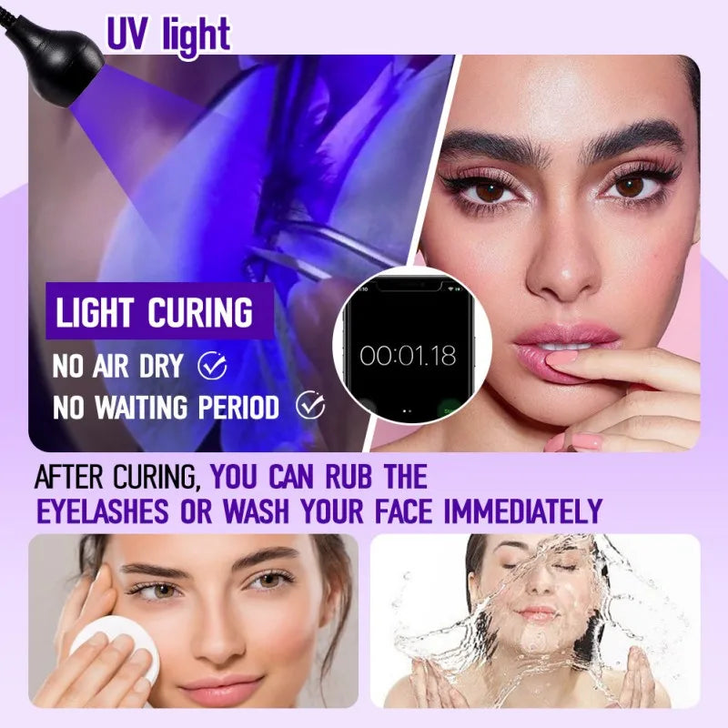 UV Eyelash Glue Gel 6ml Fast-Drying Lash Extension Adhesive with UV Curing