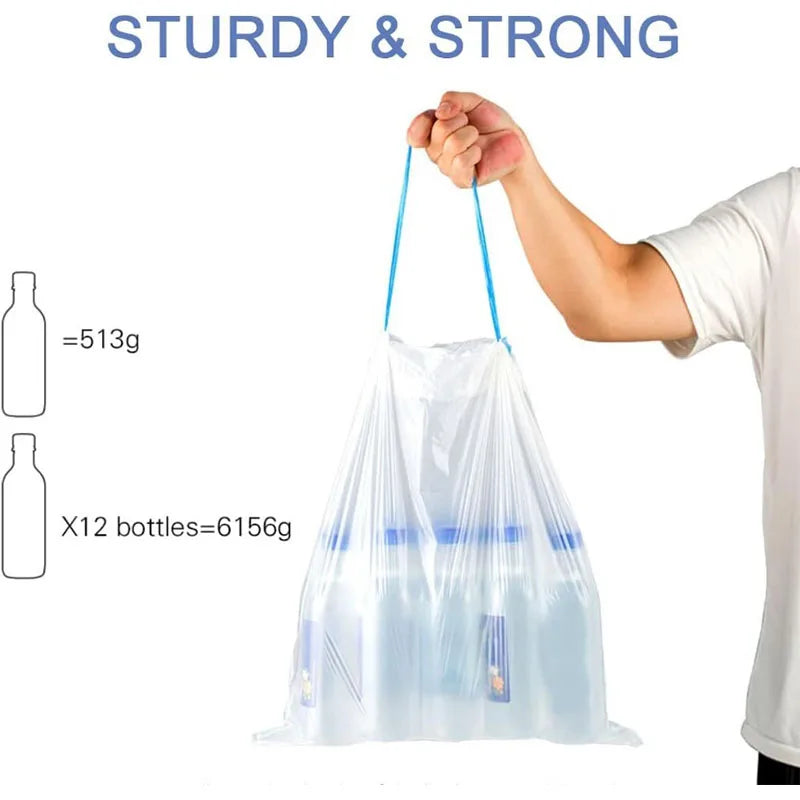 Thickened Scented Drawstring Disposable Garbage Bags - Kitchen Trash Liners, 60/80/100/200PCS