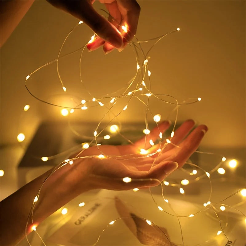 USB LED Fairy String Lights Copper Wire Decor for Holiday Wedding Party