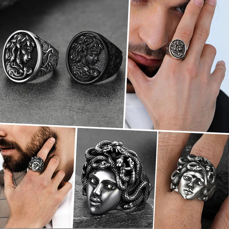 Snake Ring for Men & Women - Gothic Ouroboros Serpent Stainless Steel Jewelry