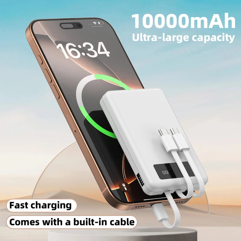 Portable Power Bank 10000mAh with LED Display & Multi-Device Charging