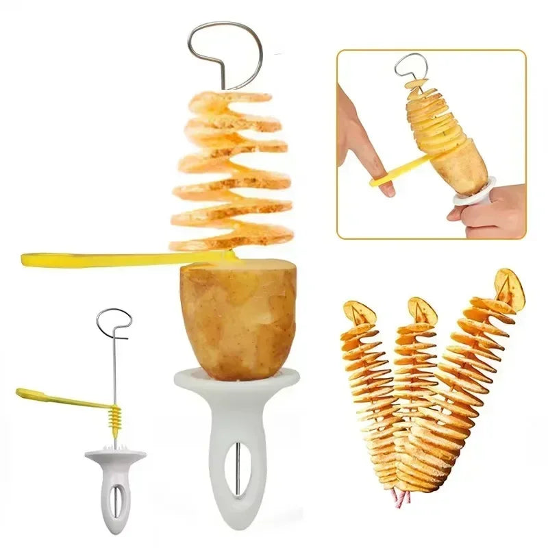 Potato Spiral Cutter Kitchen Tool for Vegetable Slicing and Making Twisted Potatoes