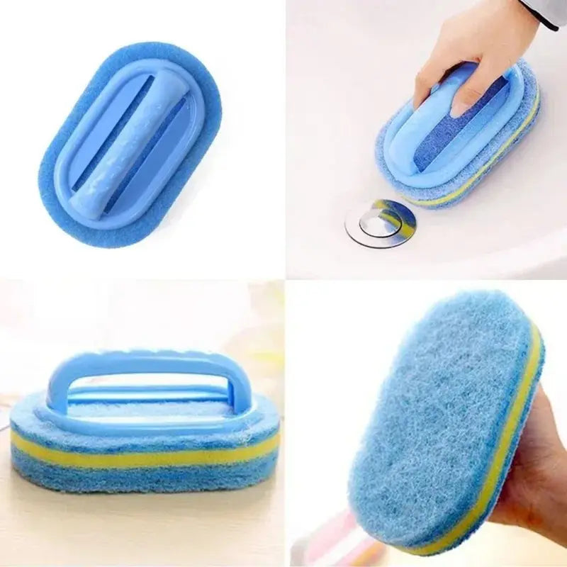 Multi Functional Cleaning Sponge with Handle for Kitchen Bathroom Tile Glass Bathtub Stain Removal