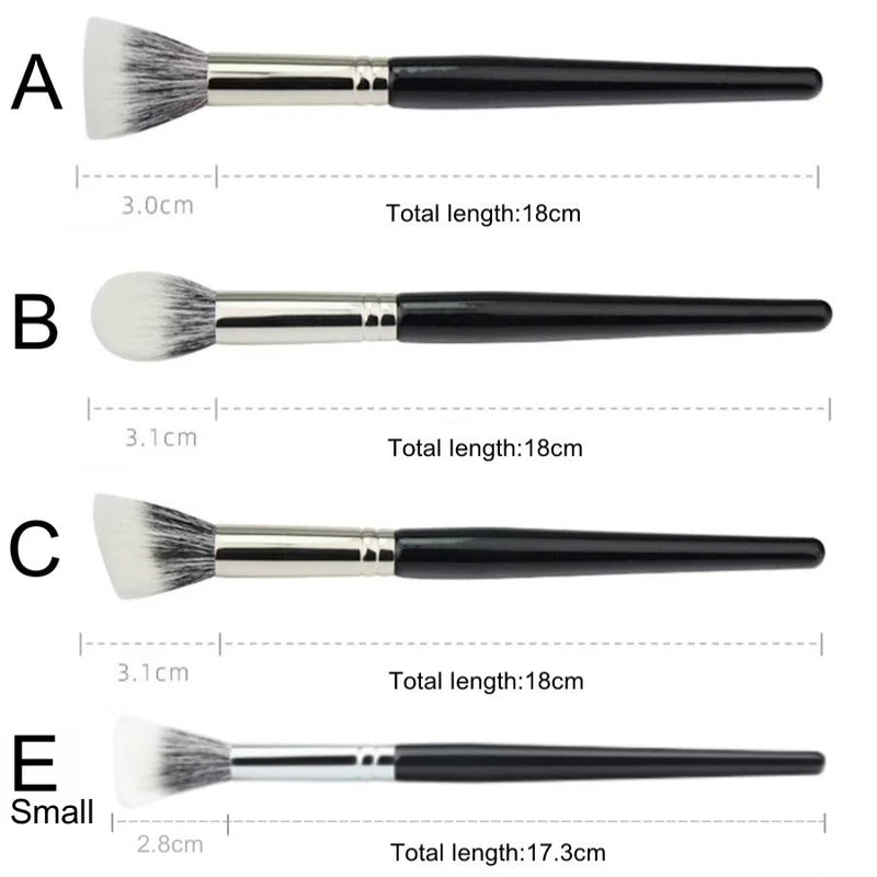 Stippling Highlight Makeup Brushes Set with Goat Hair for Blush & Foundation - Multifunctional Beauty Tools