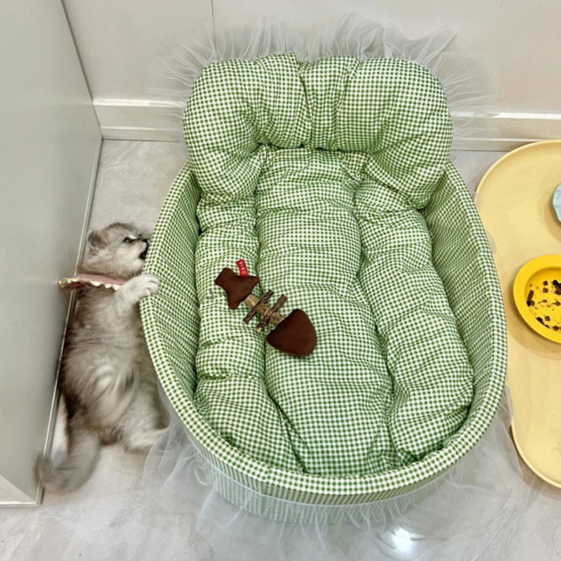 Pet Cat Nest Bed - Soft Washable Cozy Sleeping Bed for Small Cats & Dogs