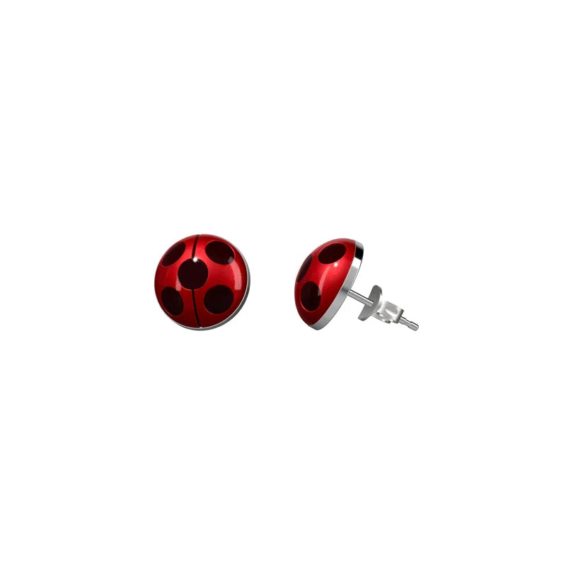 Ladybug Reddy Tikki Earrings Peach Pink Cartoon Jewelry for Women 2024