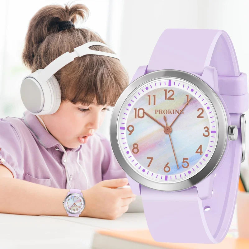Kids Watch for Girls and Boys Learning Time Waterproof Analog Watch for Children 8-18