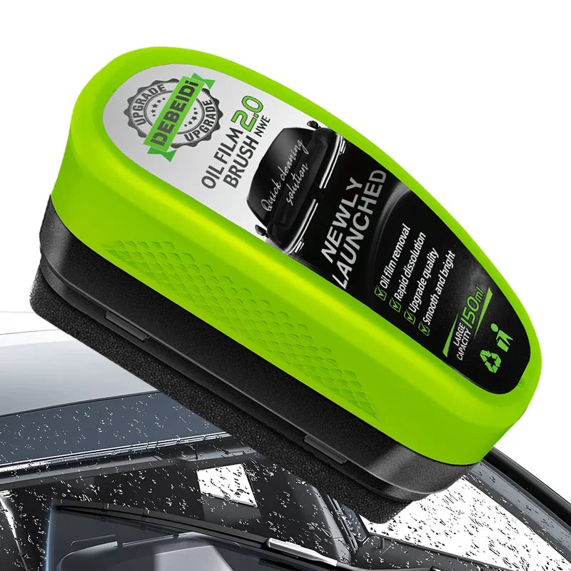 Car Glass Cleaning Brush Oil Film Remover & Sponge Dual-Purpose Tool