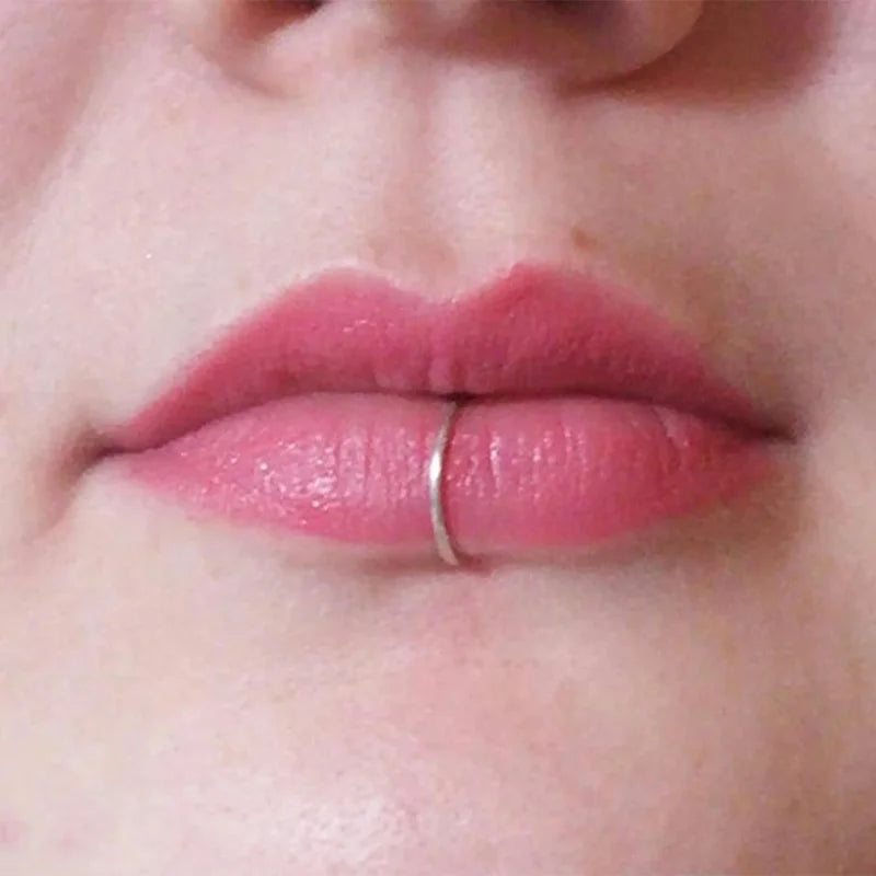 Fake Lip Nose Septum Piercing Rings Body Clip Hoop - Multiple Colors
