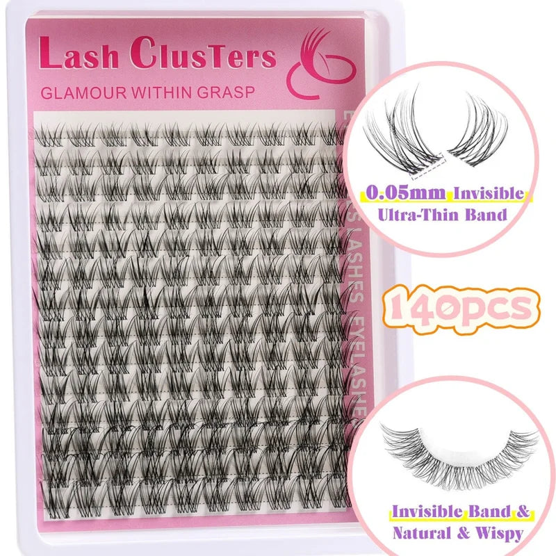 Natural Style Short Clus­ter­ed False Eyelashes with C-Shaped Curls 8-16mm