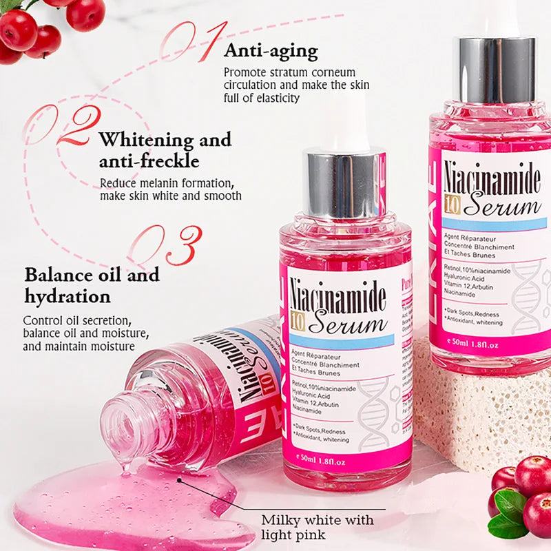 Nicotinamide Whitening Serum with Hyaluronic Acid for Face & Body - Anti-Aging, Brightening, Hydrating, Freckles & Spot Reduction