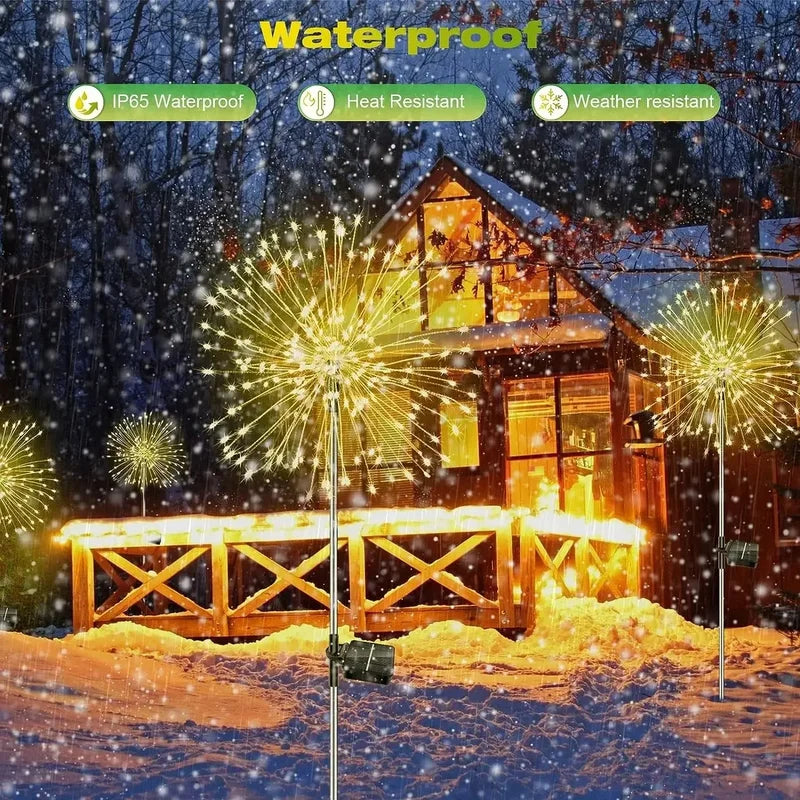 Outdoor Solar Firework Lights Garden Decoration Waterproof Fairy Lights