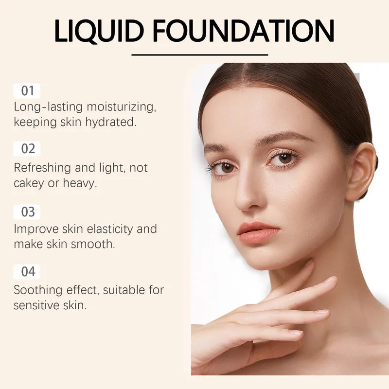 4-in-1 Hydrating Liquid Foundation SPF 50 Waterproof Matte Makeup Base