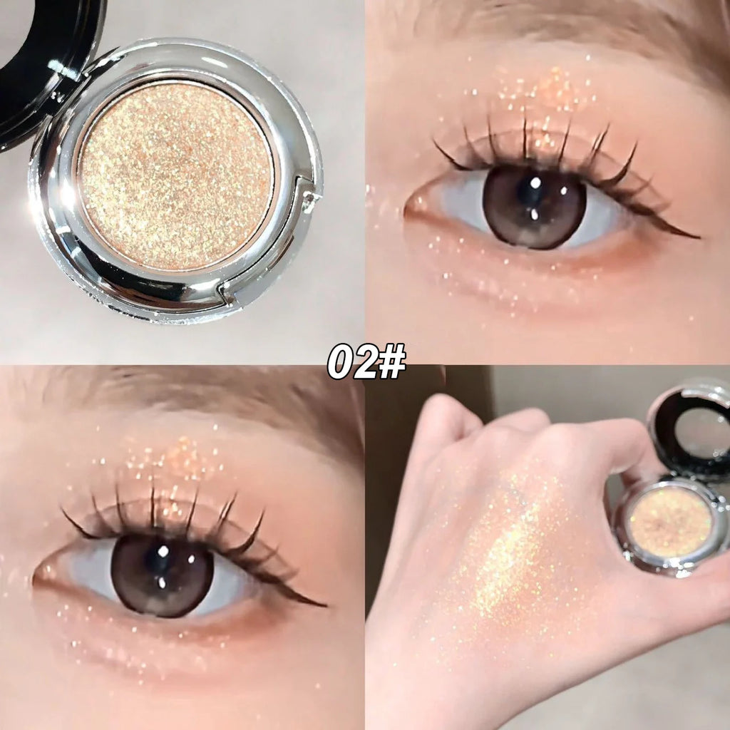 Monochrome Eyeshadow Palette with Glitter & Pearlescent Shimmer - Long Lasting Brighten Makeup