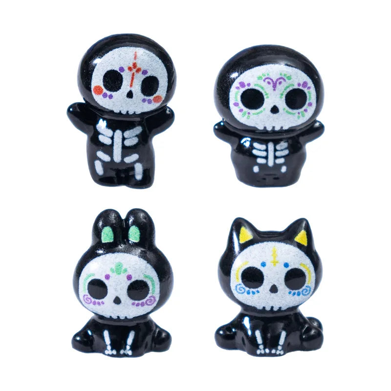 Halloween Mini Ghost Figurines Set for Desk Decor Jewelry Making 10PCS
