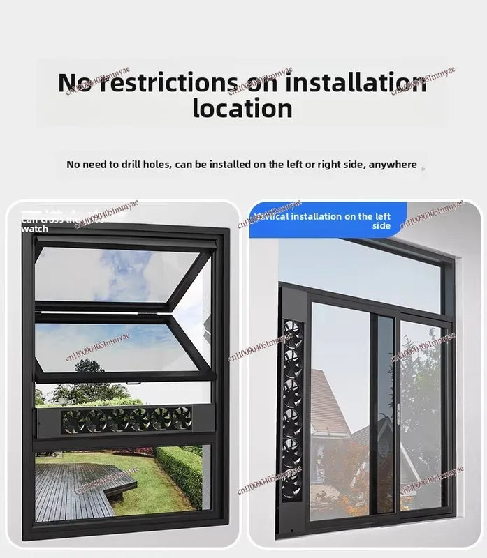 Retractable Glass Window Exhaust Fan - Silent, Strong Speed Control