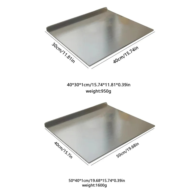 L-Shaped Folding Stainless Steel Double-Sided Cutting Board Kitchen Household Fruit and Dough Prep