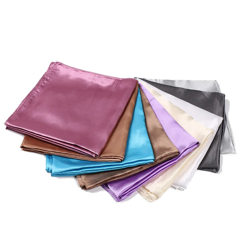Women’s Silk Scarf Satin Solid Color Hijab Wrap Shawl 90x90cm