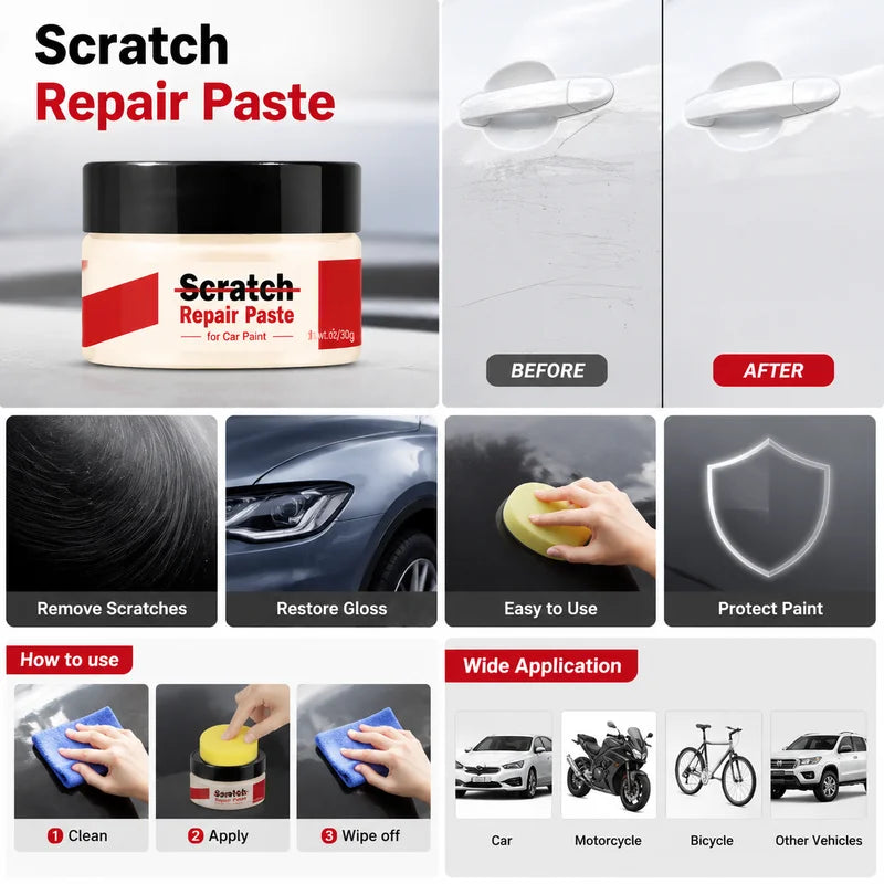 Car Scratch & Swirl Remover Polishing Compound for Paint Repair - Professional Car Care Paste