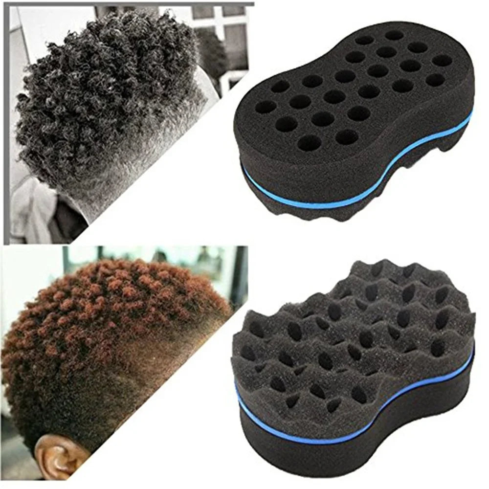 Double Sided Curly Hair Styling Sponge Brush for Waves and Twists
