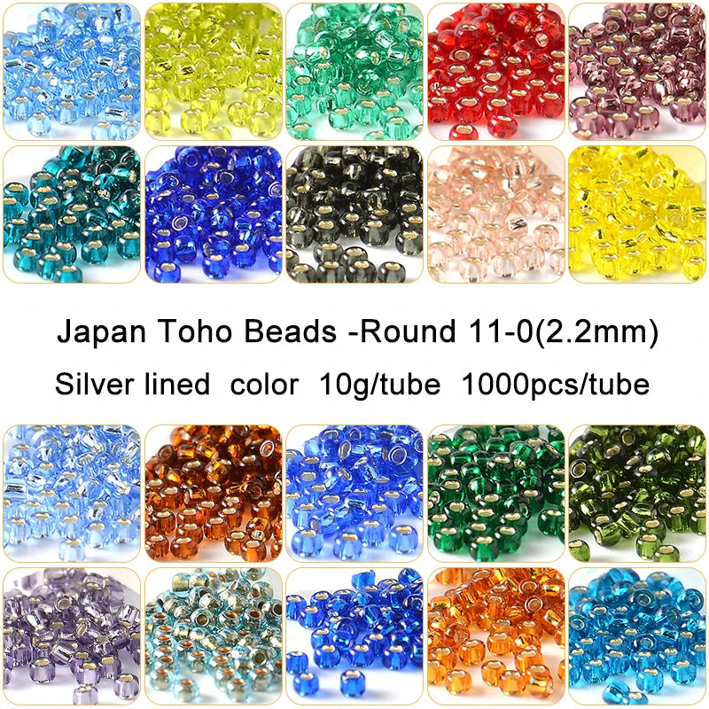 1000pcs Glass Seed Beads for Jewelry Making - Silver Lined Round 11/0 Beads