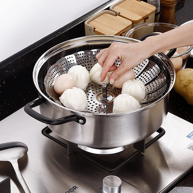 Expandable Stainless Steel Vegetable Steaming Basket for Pots & Pans