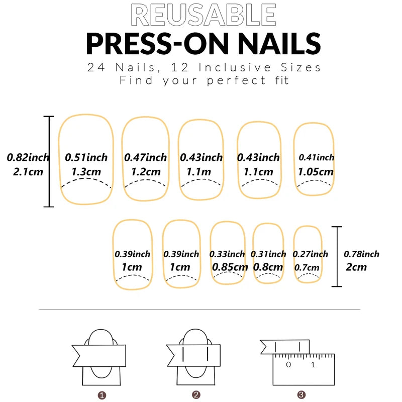 24PCS Rectangular White Fake Nail Tips - French Style Acrylic Manicure Set