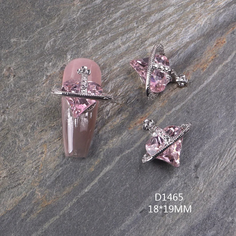 10pcs Nail Rhinestone Charms Set Silver Gold Nail Art Accessories DIY Luxury Parts