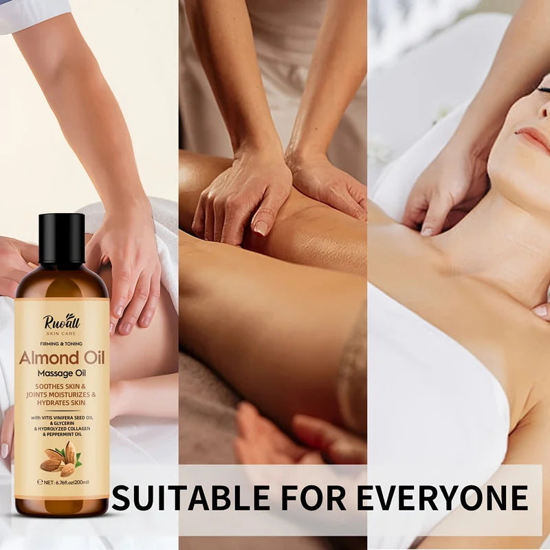 Almond Oil Massage Balm for Dry Skin Relief - Vitamin E & Essential Oils, All Genders