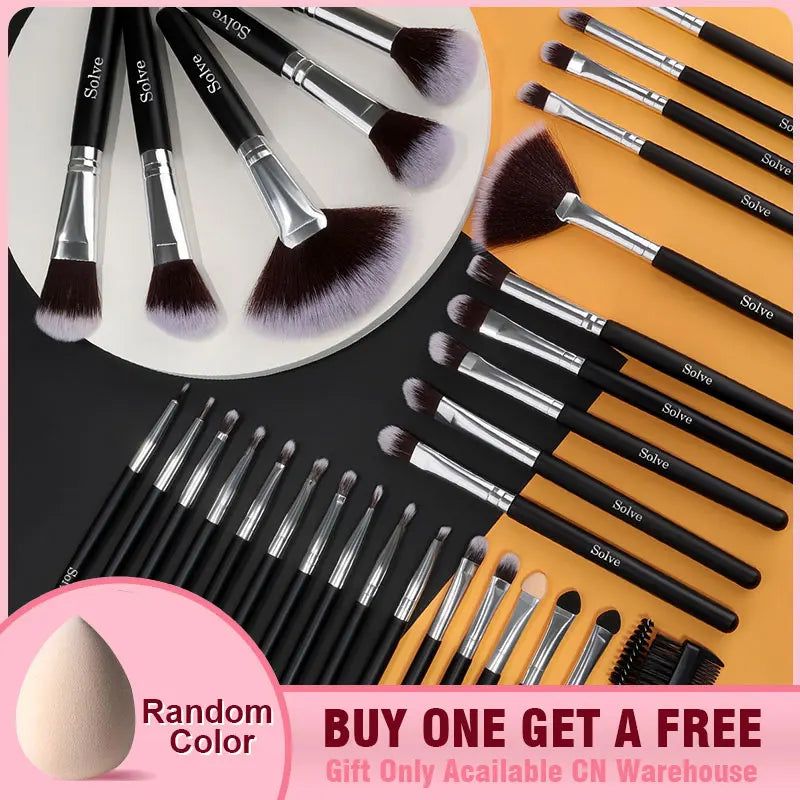 32PCS Professional Makeup Brush Set - Soft Brushes for Face & Eyeshadow Application