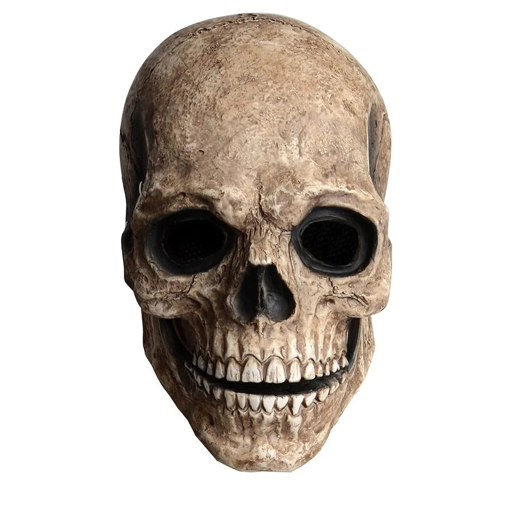 Full Head Latex Skull Mask with Movable Jaw for Halloween & Cosplay