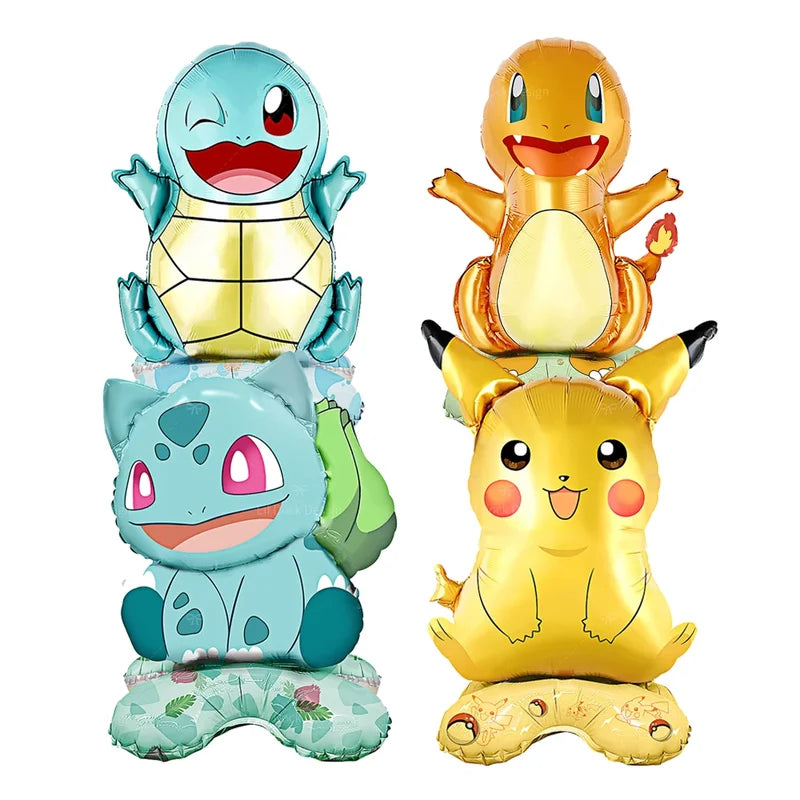 Pokemon Balloon Set for Kids Party - Pikachu Squirtle Bulbasaur Foil Decorations