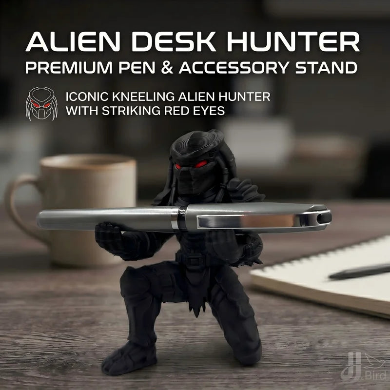 Sci-Fi Alien Desk Ornament - Pen Holder Figurine for Home & Office Decor