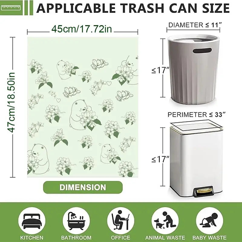 Heavy-Duty Drawstring Garbage Bags Pack - Thickened Plastic Trash Bin Liners