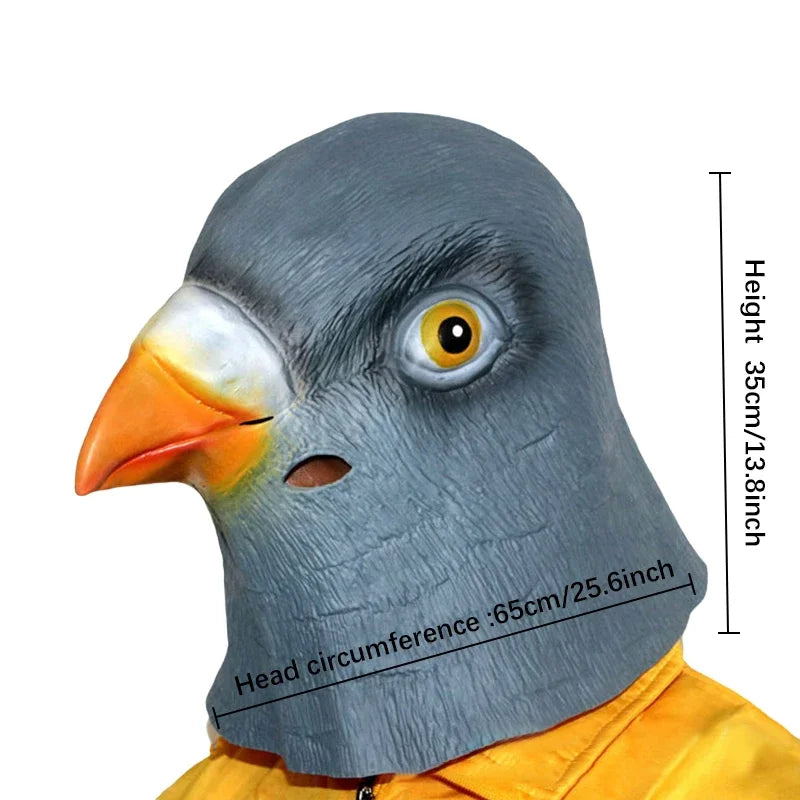 Realistic Dove Head Mask Animal Costume for Party Cosplay Halloween Rave