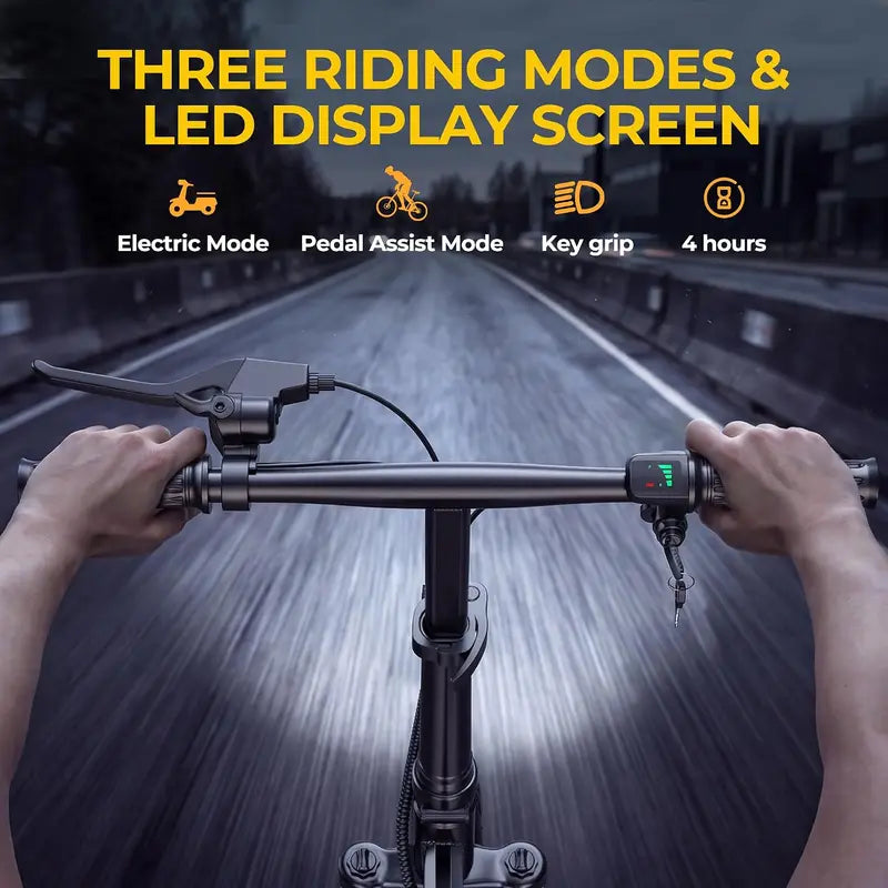 Foldable Electric Bike 500W Motor 48V Battery Max 22 MPH Range 30 Miles