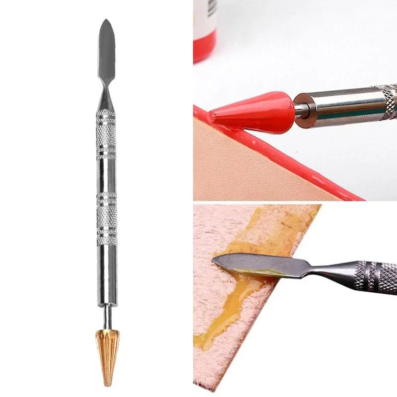 Leather Edge Oil Gluing Pen Double Head Brass Paint Roller Tool for LeatherCraft
