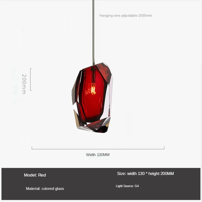 Postmodern Glass Pendant Light Fixture for Living Room Kitchen Bedroom