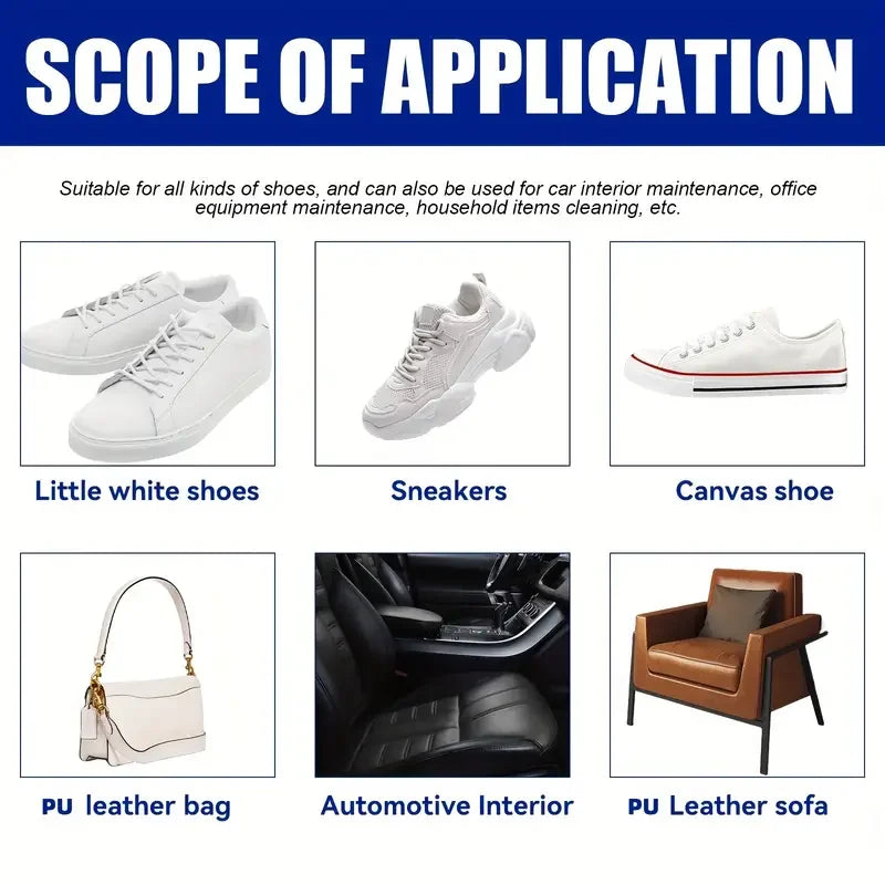 Multi-Purpose White Shoe Cleaner Paste for Shoes, Bags & Car Interiors