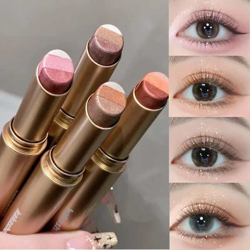 Gradient Eyeshadow Stick with Sparkling Pearl Finish Long Lasting & Easy Blending
