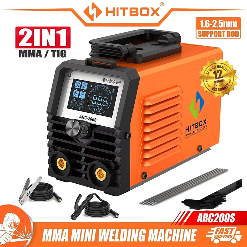 Portable Arc Welding Machine 2-in-1 MMA TIG Inverter Digital Display 220V