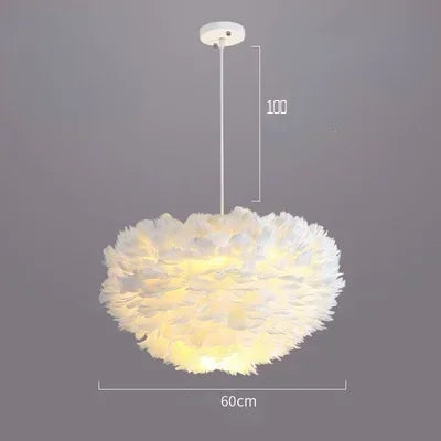 Feather Pendant Lights for Children's Bedroom Living Room - Chandelier Lighting