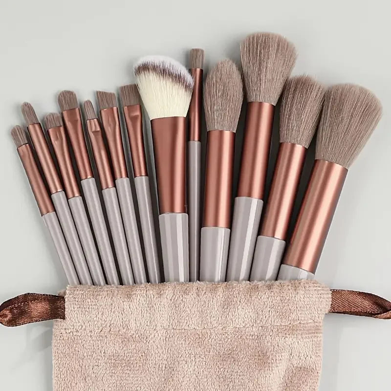 13-Piece Makeup Brush Set - Soft Fluffy Eye Shadow, Blush, Concealer & Powder Tools