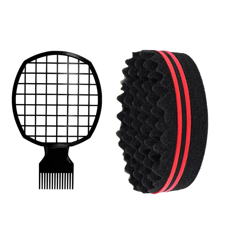 Afro Twist Hair Comb Sponge Set - Curly Hair Styling Tool for Men & Women