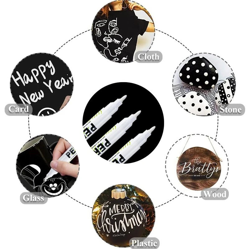 Waterproof Alcohol Paint Marker Pen Set for Fabric Wood Leather - 1.0MM