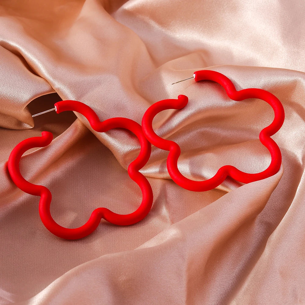 Geometric Neon Acrylic Hoop Earrings for Women - Star, Heart, Triangle Styles